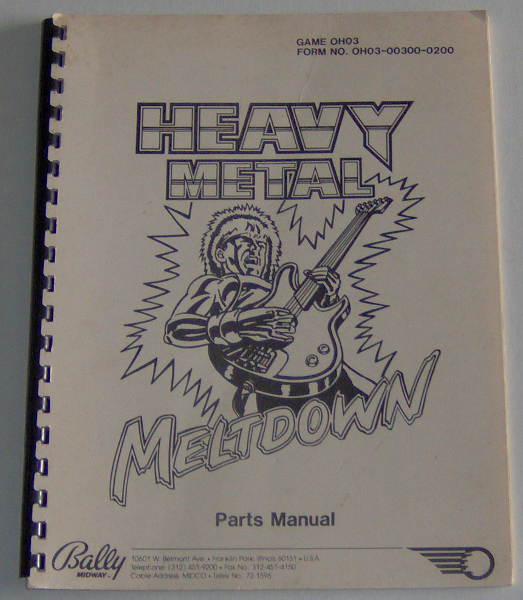 Bally Heavy Metal Meltdown Parts Manual
